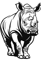 Rhinoceros logo icon black and white vector illustration template