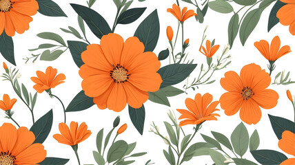 background with orange flowers png