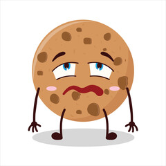 Cute bored expression of cookies cartoon character