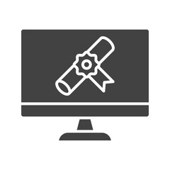 Online Education Glyph illustration
