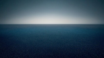 Fototapeta premium A blue gradient background horizon with an asphalt floor at the bottom.