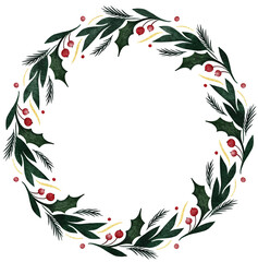 Watercolour wreaths. Christmas watercolour frames.