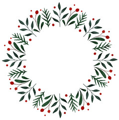 Watercolour wreaths. Christmas watercolour frames.