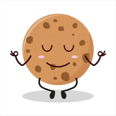 Cute yoga expression of cookies cartoon character