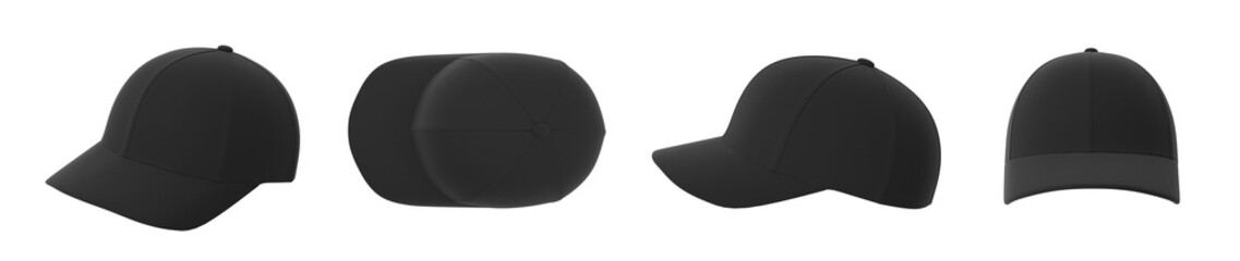 black baseball cap isolated