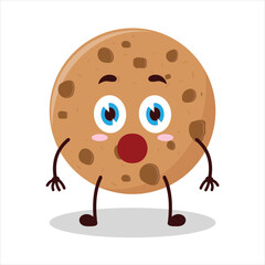 Cute shocked expression of cookies cartoon character