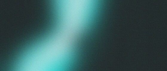 Caribbean green white illuminated spots on black, grainy color gradient background, noise texture effect