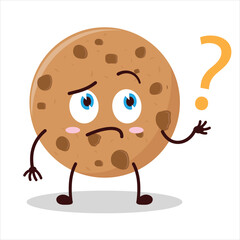 Cute curious expression of cookies cartoon character