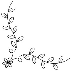 Simple Floral Line Corner