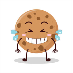 Cute pleased expression of cookies cartoon character