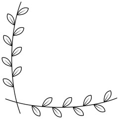 Simple Floral Line Corner