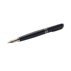 A sleek black pen with gold accents, perfect for writing and signing important documents, showcasing elegance and professionalism., isolated on a transparent background.