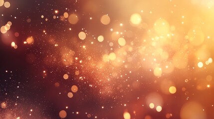 Fototapeta premium Ethereal golden bokeh lights on a dark background, embodying the magical and luxurious essence of the holiday season.