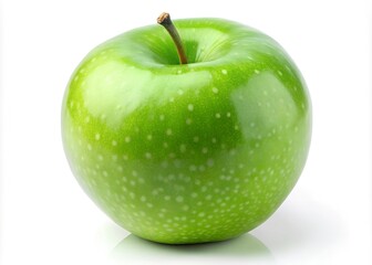 Green juicy apple isolated on white background, clipping path, full depth of field