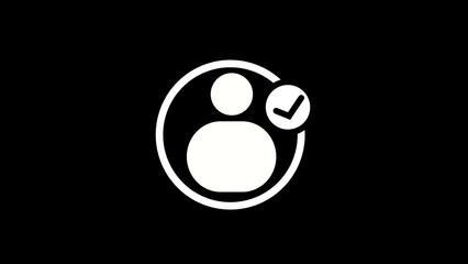User, profile or people icon on the black background. Profile and User Line Icon.