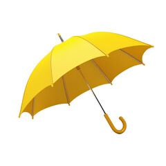 Bright yellow umbrella with a unique design, perfect for rainy days and outdoor activities, adding a pop of color to any scene., isolated on a transparent background.