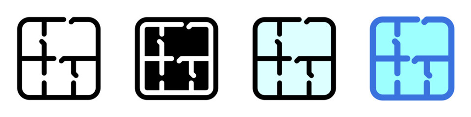 Editable house floorplan vector icon. Property, real estate, construction, mortgage, interiors. Part of a big icon set family. Perfect for web and app interfaces, presentations, infographics, etc