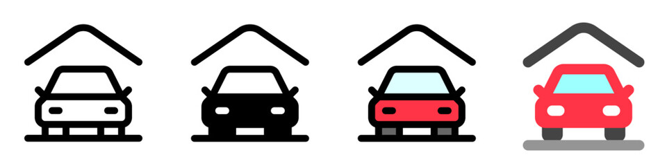 Editable parking area, garage vector icon. Property, real estate, construction, mortgage, interiors. Part of a big icon family. Perfect for web and app interfaces, presentations, infographics, etc