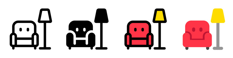 Editable couch, furniture vector icon. Property, real estate, construction, mortgage, interiors. Part of a big icon set family. Perfect for web and app interfaces, presentations, infographics, etc