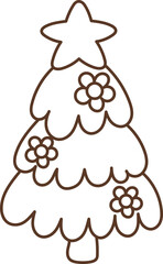 Groovy Christmas Outline Chirstmas Tree