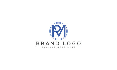 letter PM logo design vector template design for brand.
