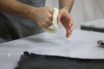 person preparing dough