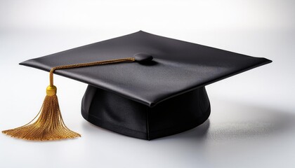 Graduation cap on white isolated background