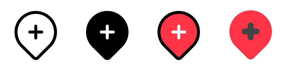 Editable add location vector icon. Map, location, navigation. Part of a big icon set family. Perfect for web and app interfaces, presentations, infographics, etc