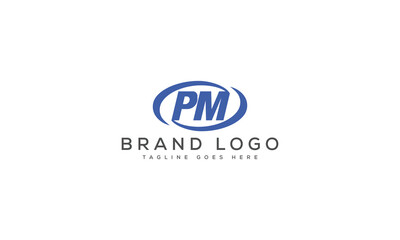 letter PM logo design vector template design for brand.