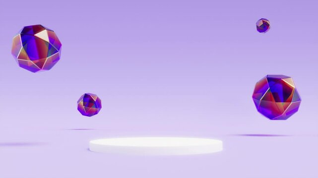 Purple round podium platform presentation event 4k