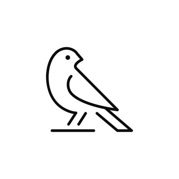 recommend clip art: finch bird sparrow bird line logo design vector