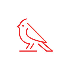 Cardinal bird beautiful line logo design vector