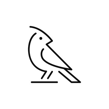 recommend clip art: Cardinal bird beautiful line logo design vector