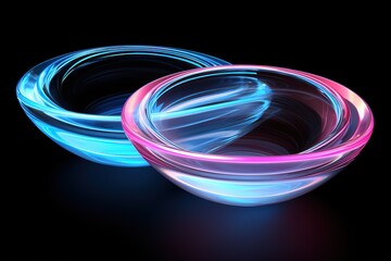 Glow swirl light effect. Circular lens flare. Abstract rotational lines. Power energy element. Luminous sci-fi. Shining neon lights cosmic abstract frame. Magic round frame. Swirl trail effect
