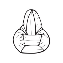 Armchair hand drawn . Vector illustration in doodle style