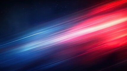 Dynamic streaks of red and blue light on a dark background, creating an abstract and modern visual effect.