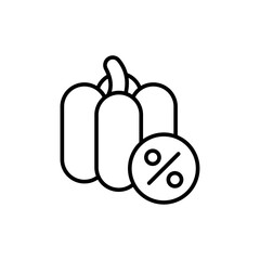 Paprika sale outline icons, minimalist vector illustration ,simple transparent graphic element .Isolated on white background
