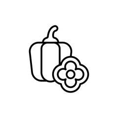 Paprika outline icons, minimalist vector illustration ,simple transparent graphic element .Isolated on white background