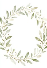 A wreath of green leaves with a white background