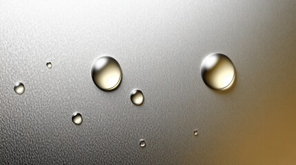 Close-up of water droplets on a glass surface with soft focus background.