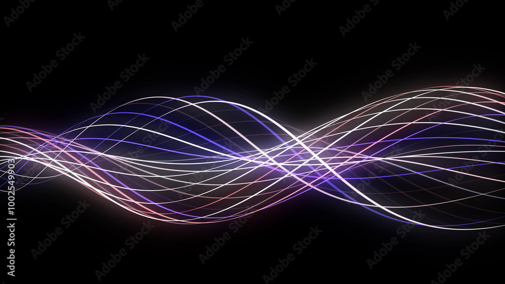 Poster flow of particles. big data visualization. digital technology wave. futuristic cyberspace. abstract 