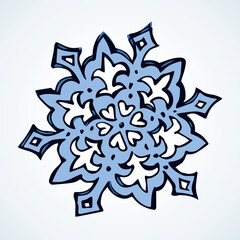 Cute snowflake. Vector freehand drawing