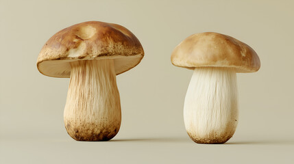 Fresh Porcini Mushroom (Boletus Edulis) - Gourmet Wild Fungi, Isolated, Photorealistic Image