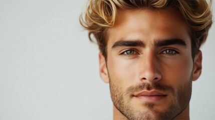 Obraz premium Intense Male Gaze in Close-Up Shot