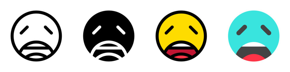 Editable weary, tired face vector icon. Part of a big icon set family. Perfect for web and app interfaces, presentations, infographics, etc