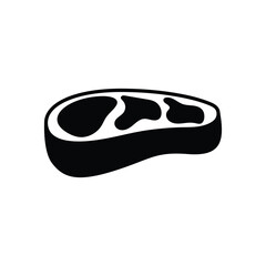 Steak meat black and white flat vector icon design