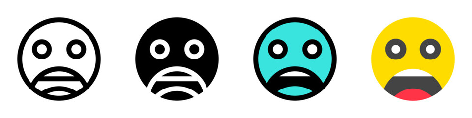 Editable scared, shocked, petrified face vector icon. Part of a big icon set family. Perfect for web and app interfaces, presentations, infographics, etc