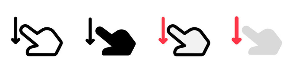 Editable one finger swipe down vector icon. Part of a big icon set family. Perfect for web and app interfaces, presentations, infographics, etc © Totto House