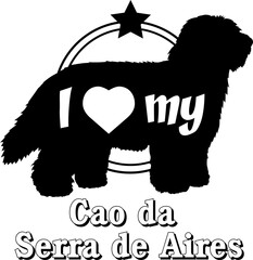 Cao da Serra de Aires dog silhouette, i love my dog, dog, dog breeds, logo, vector, monogram, silhouette, logo design, animal, illustration, mammal, icon, sign, design, black, wild, 