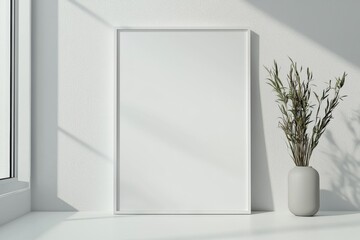 A3 Poster Mockup on White Background created with Generative AI